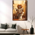 thumbnail image 5 of Tibetan Spaniel Dog Canvas Wall Art for Bedroom Living Room Home Decor,Funny Dog Canvas Sitting on The Toilet Animal Pattern Office Artworks, modern wall decor, Ready to Hang, 5 of 6