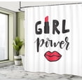 thumbnail image 5 of Ambesonne Girl Slogan Shower Curtain, Lipstick in Text Design, 69"Wx75"L, Charcoal Grey Vermilion, 5 of 5