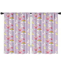 Funny Window Curtains for Kids Room - 42Wx63H Inch 2 Panels, Rod Pocket Colorful Cartoon Horse Patterns for Girls Bedroom Decor Preschool Classroom Curtains Playroom Living Room Window Drapes