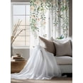 thumbnail image 4 of Sheer Curtains 63 Inch Length, Green Eucalyptus Leaves Semi Sheer Curtains Light Filtering Window Treatment, Birds Flowers Spring Watercolor Floral Privacy Voile Drapes for Living Room 52x63 Inch, 4 of 7