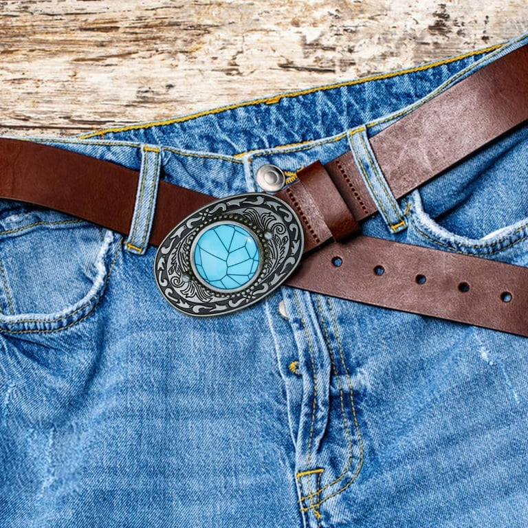 Turquoise Belt Buckle Vintage Alloy Belt Buckle Stone Belt Buckles Western Cowgirl Belt Buckle for Women Men Walmart