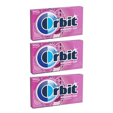 Wrigley's Orbit Sugar Free Gum 14 Pieces - Bubble Mint Gum [ 3 Pack ]