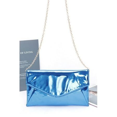 FASHNZFAB Color Mirror Envelope Clutch Swing Bag