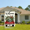 thumbnail image 2 of JOOCAR Welcome Christmas Truck Garden Flag with Pine Cones and Red Berries for Winter Christmas Home Outdoor Garden Yard Door Decor 12x18 inch, 2 of 5