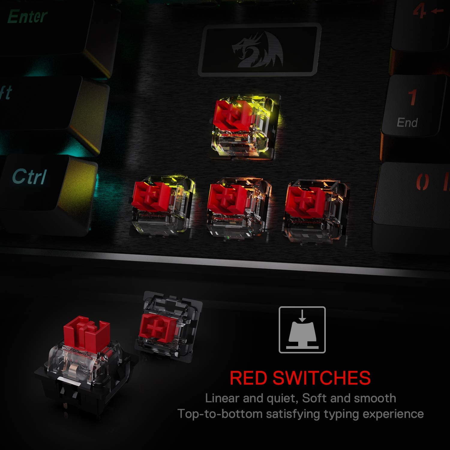 Redragon K556 SE RGB LED Backlit Wired Mechanical Gaming Keyboard, Aluminum  Base, 104 Keys Upgraded Socket, 3.5mm Sound Absorbing Foams, Hot-Swap 