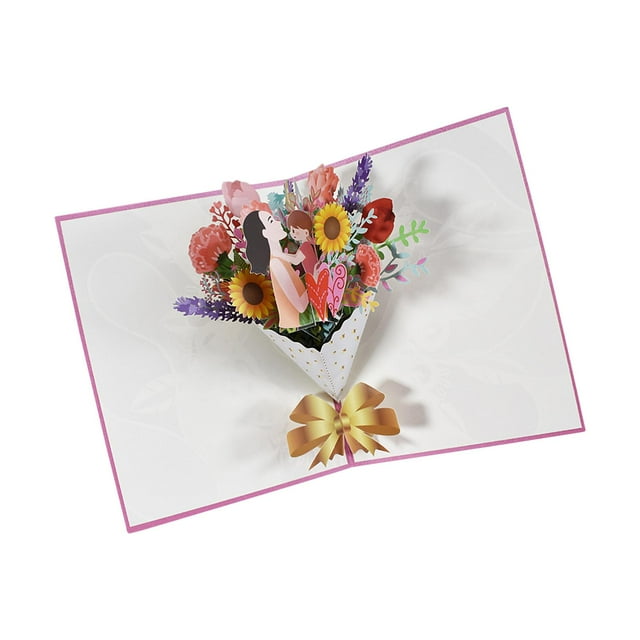 Tarjeta Del Día de La Madre, Tarjeta de Felicitación Del Día de La Madre con Etiqueta de Nota, Tarjeta de Cumpleaños para La Madre de Hija E Hijo Como