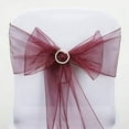 thumbnail image 5 of Efavormart 5 Pack | Burgundy Sheer Organza Chair Sashes, 5 of 6
