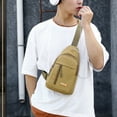 thumbnail image 5 of WIZUTIZ Sling Bag for Men Outdoors Chest Bag for Men Mini Crossbody Bags with Convertible Shoulder Strap Shoulder Bags Gym Bags for Men Solid Bags Waterproof Durable Bag 1 PC Khaki, 5 of 6