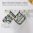 thumbnail image 4 of Yayeee Oven Mitts and Pot Holder Set of 2 Heat Resistant Kitchen Gloves Baking Hot Pad, Winter Village, 4 of 5