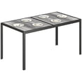 thumbnail image 1 of Outsunny Outdoor Dining Table for 4-6, Patio Table w/ Wood-Effect Top, Grey, 1 of 10