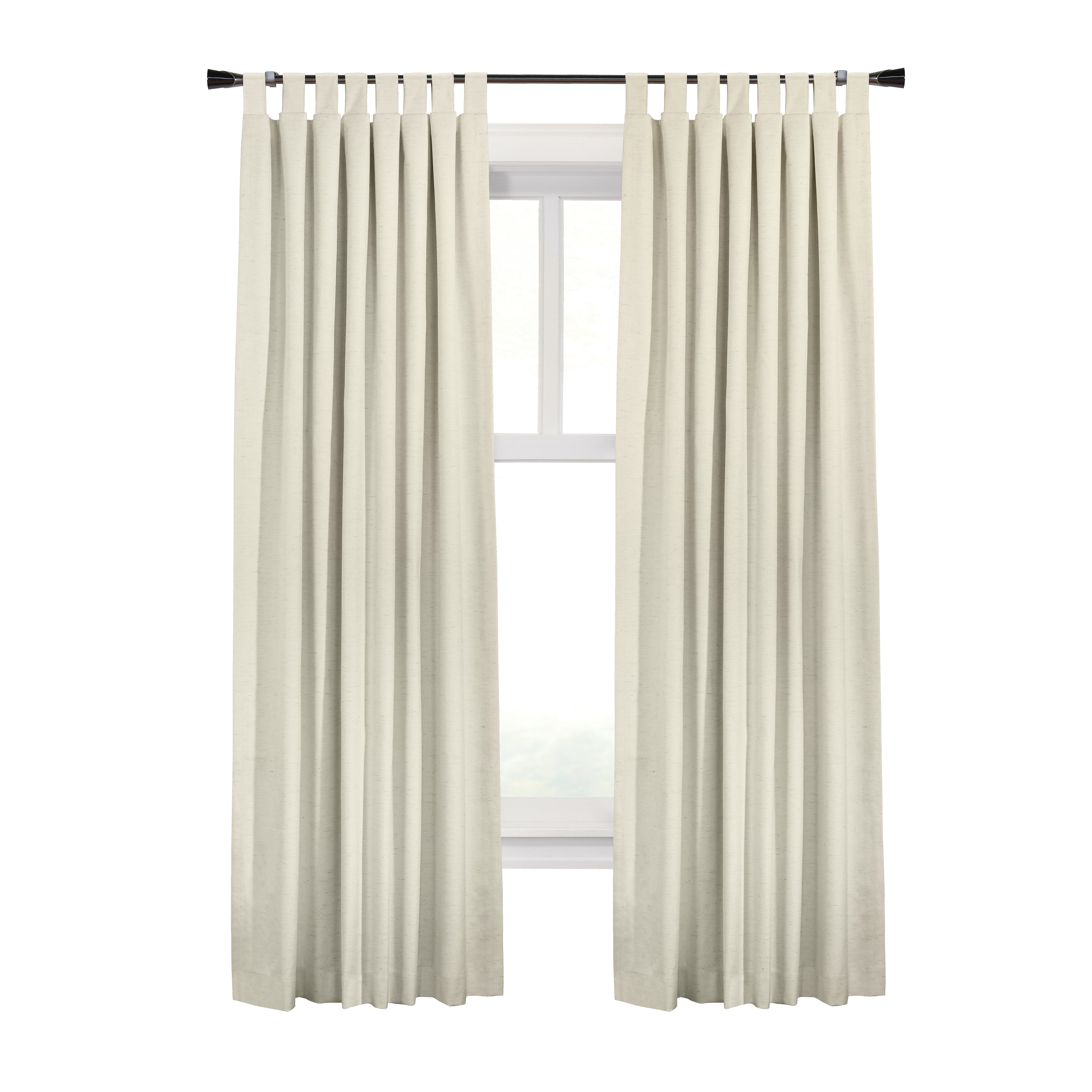 Commonwealth Ventura Tab Top Dressing Window Curtain Panel Pair - 52x63", Natural