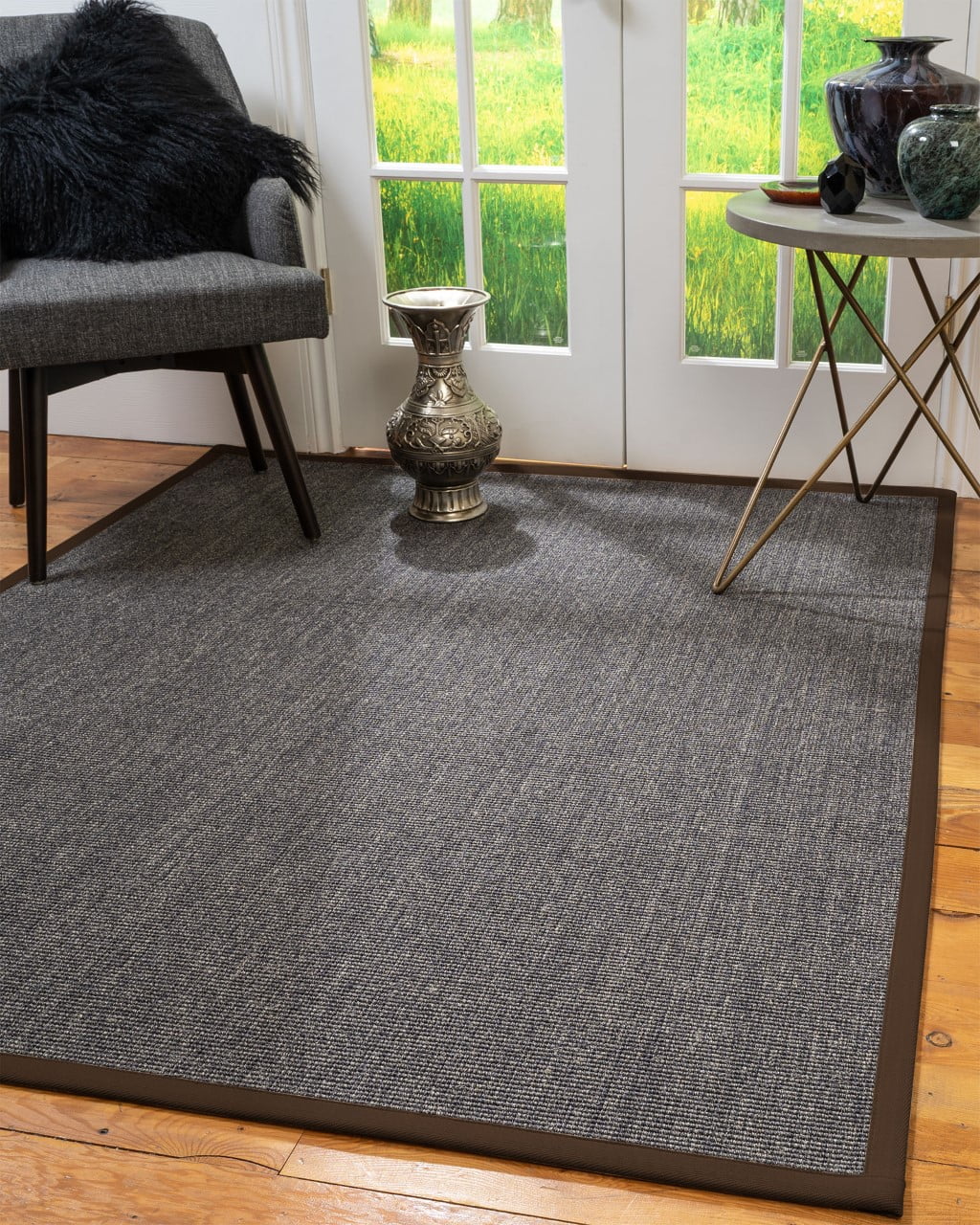 Natural Area Rugs Shadows Custom Sisal Rug, 12' x 18', Extra Wide Brown