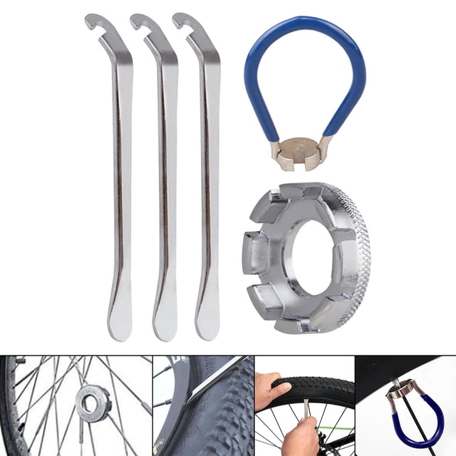 Juego de Herramientas para Radios de Bicicleta de Metal, Llave para Radios, Palancas para Neumáticos, Herramienta Adecuada, de Accesorios, Llave P conjunto 2 Baoblaze Llave de radios de bicicleta