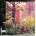 thumbnail image 4 of Ambesonne Forest Shower Curtain, Majestic Autumn Trees, 69"Wx70"L, Red Green Brown, 4 of 5