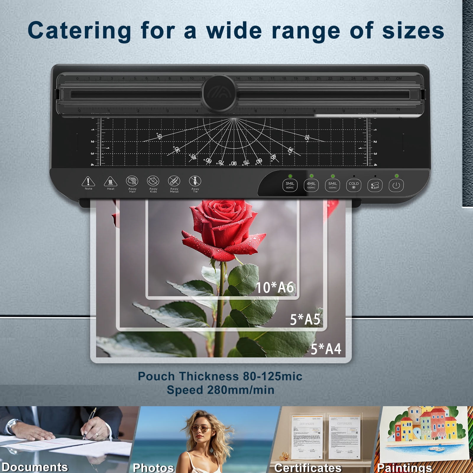 Crenova 9 Inch Smart Thermal Laminator Kit with  A4 Lamination Sheets 20pcs, Corner Rounder