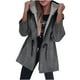 thumbnail image 2 of Chaquetas y abrigos casuales con capucha de manga larga para mujer, cárdigan con botones y solapa de color liso, chaqueta de manga larga, abrigo para mujer, 2 of 7