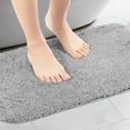 thumbnail image 2 of Unique Bargains Bathroom Soft Plush Mats Non-Slip Quick Dry Anti-Skid Shaggy Bath Rugs Grey 16"x24", 2 of 6