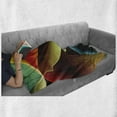 thumbnail image 6 of Abstract Soft Flannel Fleece Throw Blanket, Graphic Curved Origami Design with Colored Details Work of Art, Cozy Plush for Indoor and Outdoor Use, 70" x 90", Orange White, by Ambesonne, 6 of 6