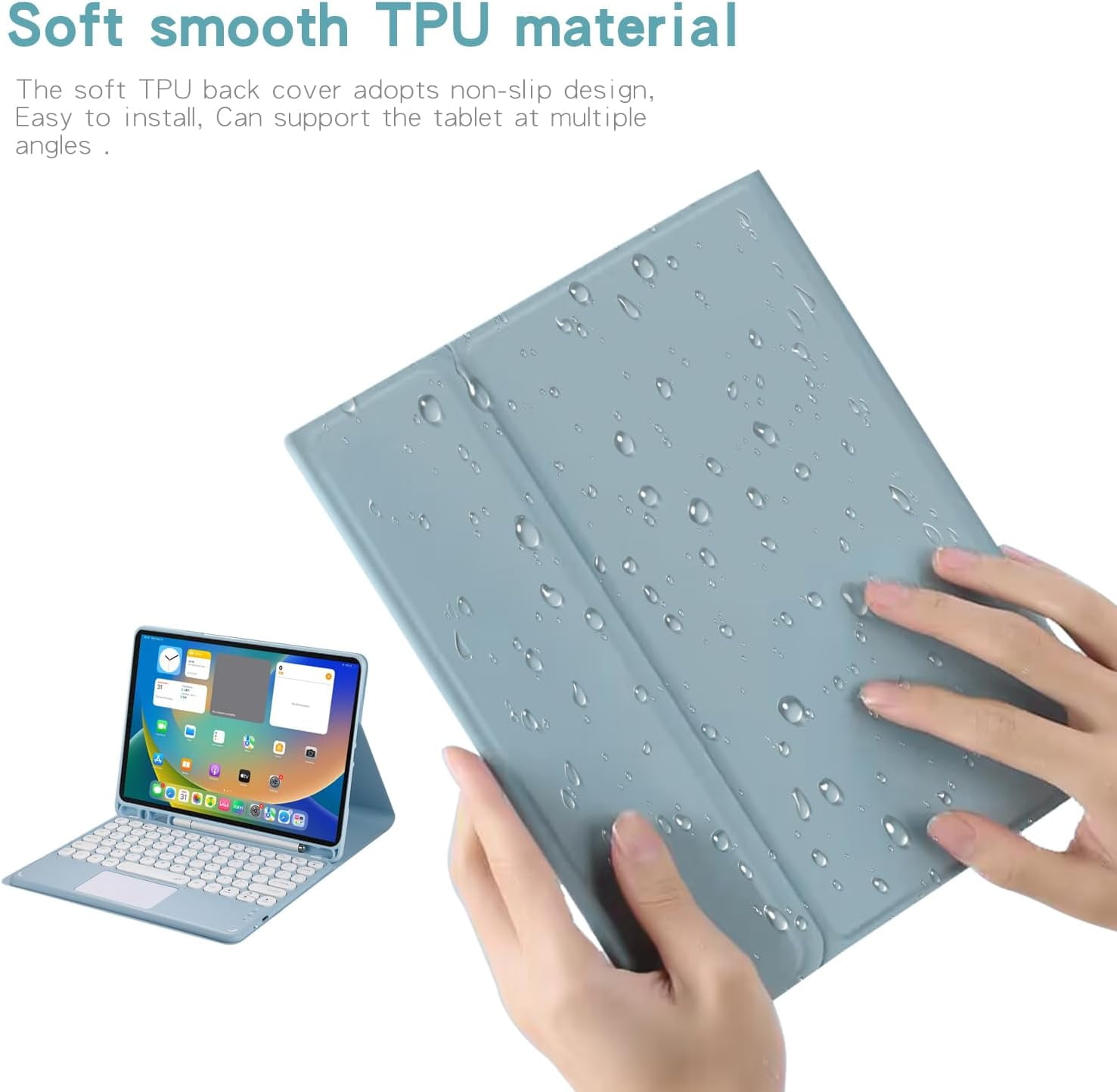 Touch Keyboard Case for iPad (A16) 11th Generation 11 Inch (2025), iPad 10th Generation 10.9 Inch (2022) with Pencil Holder - Magnetically Detachable Touch Bluetooth Keyboard
