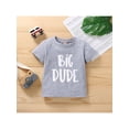 thumbnail image 2 of Franhais Baby Matching Romper / T-shirt, Round Neck Lettering Pattern Print Short Sleeve Bodysuit Tops Outfit, 2 of 9