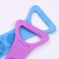 thumbnail image 4 of 2PCS Dual-Sided Silicone Body Scrubber Brush (26.8x4in) - Exfoliating Back & Foot Cleaner, BPA-Free for Sensitive Skin, Long Handle Shower Brush with Hanging Hook Blue, 4 of 4