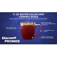 thumbnail image 3 of 10 Water Color Drip Ceramic Mugs Set, 17 oz. - Stoneware, Drinkware, Durable, C-handle - Red, 3 of 5