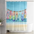 thumbnail image 2 of Shower Curtains for Bathroom-36"x72",Summer Beach Colorful Flip-flop Waterproof Bath Curtain Grommet Shower Curtain Set with Hooks,Seasonal Coastal Vacation Washable Bath Accessories, 2 of 7