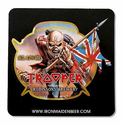 3 DIFFERENT  ROBINSONS ' TROOPER ' IRON  MAIDEN  BEER  MATS COASTERS   NEW 