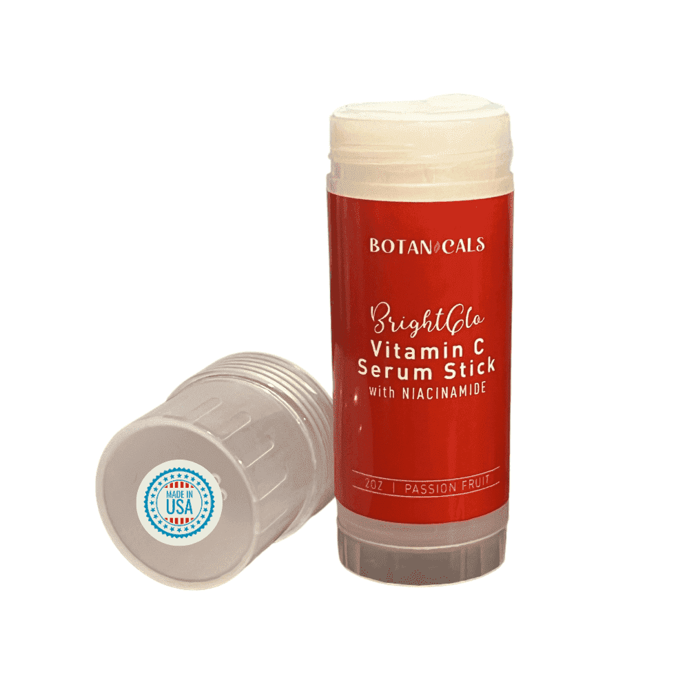 Botanicals BrightGlo Vitamin C Serum Stick with Niacinamide, 2oz, Natural Skin Brightening and Fine Line Treatment - Made in the USA - Passion Fruit