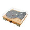 thumbnail image 3 of Tocadiscos de vinilo retro reproductor de discos Bluetooth a prueba de polvo estéreo de 3 velocidades portátil distancia de 10 m con cubierta para tableta para teléfono, 3 of 8