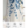 thumbnail image 6 of Blue Eucalyptus Sheer Curtains 84 Inch Length 2 Panels Set for Living Room/Bedroom, Farmhouse Weeping Leaves Linen Kitchen Curtains Grommet Semi-Sheer Curtains Drapes Window Treatments 42"x84"x2, 6 of 7
