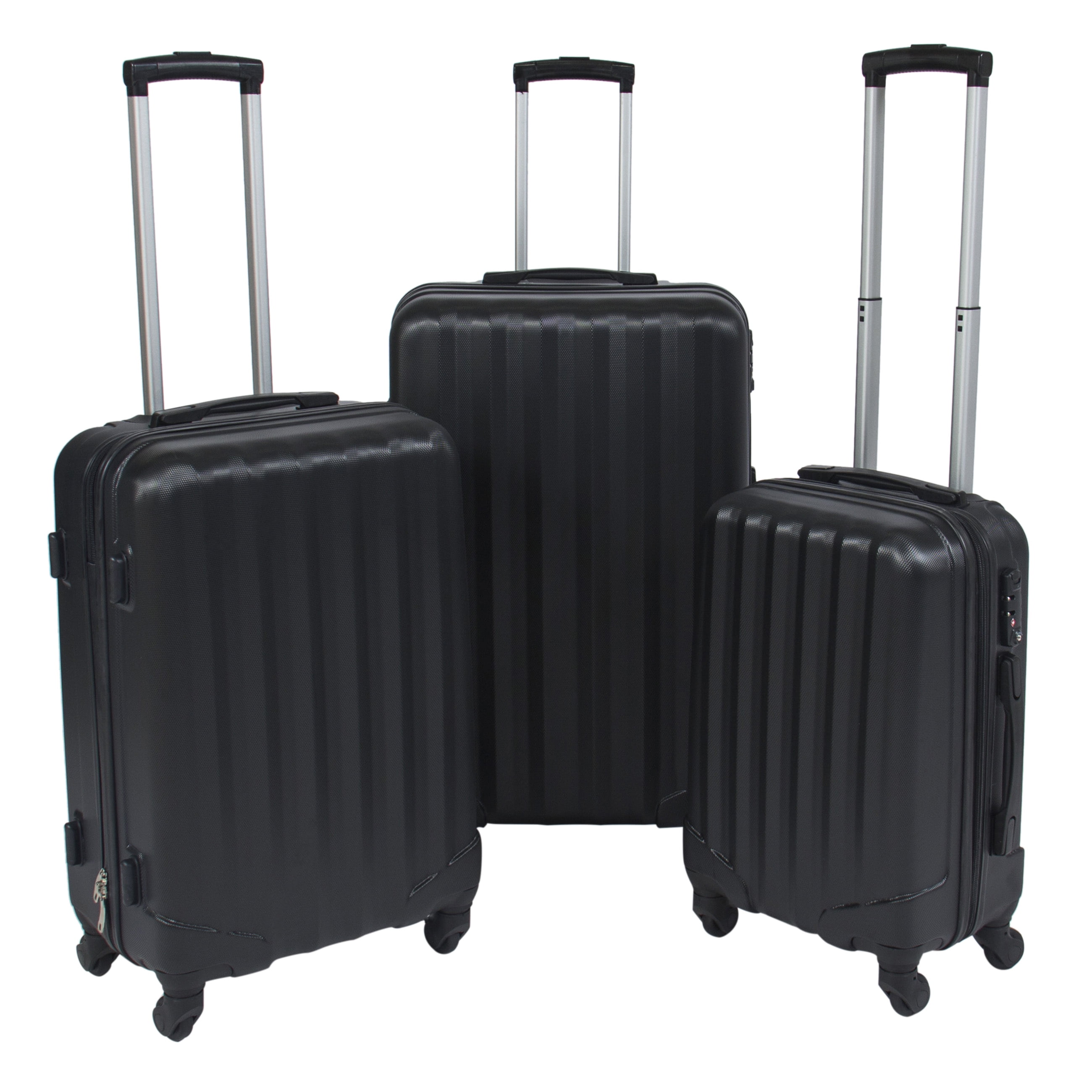 Best Choice Products - 3 Piece Travel Luggage Set Bag ABS Hardshell Spinner Trolley Suitcase W ...