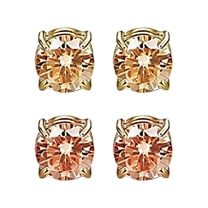 Fiaya Women Trendy Lightweight Cubic Zirconia Earrings, Non Piercing Magnetic Clip on Stud Earrings, Fashion Jewelry Gifts for Women Men (D)