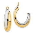 thumbnail image 1 of 14k Two-tone Polished Double J-Hoop Earring Jackets XY660, 1 of 2