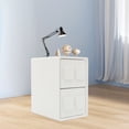 thumbnail image 3 of Bedside Table, White Bedside Table W/ 2 Drawers for Study, Bedroom, Living Room, 3 of 11