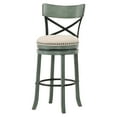 thumbnail image 6 of Furniture of America Zaren Wood Swivel Barstool-Set of 2, Green, 29-in, 6 of 7