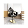 thumbnail image 1 of Bingirl Fauteuil de Barbier Pivotant Inclinable avec Appuie-Tête Réglable, Pompe Hydraulique Robuste et Dossier Inclinable, Fauteuil de Styliste, Chaise de Salon pour Coiffeur pour Spa à Domicile, Shampooing, Noir, 1 of 10