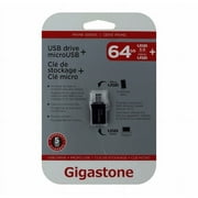 Gigastone OTG USB Drive Metal OTG 64GB USB 3.0 Flash Drive (GS-U364OTG-R)