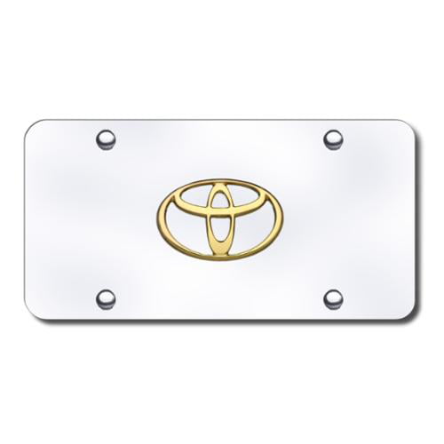 Black/Chrome Logo on Chrome Plate Au-TOMOTIVE GOLD Inc Compatible with Toyota 