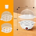 thumbnail image 2 of cisilov Electric Egg Cooker for Hard Boiled Eggs, Poacher Eggs, Omelet Maker & Vegetable Steamer, 14 Egg Double-Tier, Auto Shut Off Boiled Egg Maker, White, 2 of 7