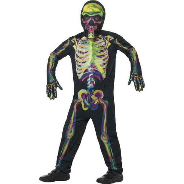 Smiffys 45124L Multicolor Glow in the Dark Skeleton Costume with ...