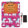 thumbnail image 6 of Inkdotpot Decorative Clipboard Letter Size Clipboard with Low Profile Clip,Retractable Key Hole for Hanging Paperboard for Office School w/ Free Marker & Eraser,Unicorn-9x12.5 Inch, 6 of 9