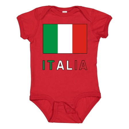 

Inktastic Italy Flag & Italia - Black Border Gift Baby Boy or Baby Girl Bodysuit