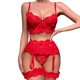 thumbnail image 1 of Gibobby Conjuntos de bragas de encaje Ropa De Dormir Ropa De Dormir Mujer Cuello En V Bordado Encaje Lencería Lenceria China Gifts Lenceria Sexy Mujer(Rojo, CH), 1 of 5