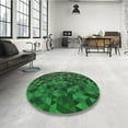 thumbnail image 4 of Ahgly Company Machine Washable Indoor Square Transitional Dark Forest Green Area Rugs, 3' Square, 4 of 7