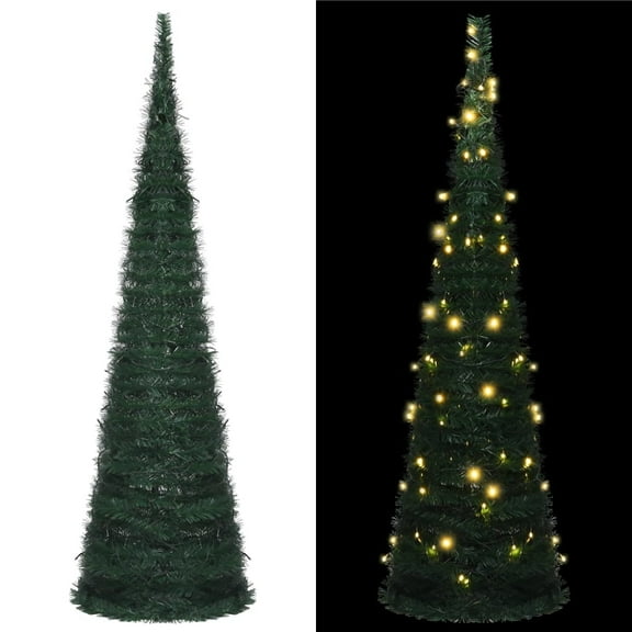 vidaXL Christmas Tree Pop-Up Artificial with LEDs Green