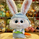 thumbnail image 5 of Conejo de peluche blanco de 30 cm con forma de bola de nieve, conejo kawaii, zanahoria de peluche con orejas móviles, muñeco de dibujos animados, juguete para niños, regalo de cumpleaños, 5 of 5