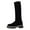 Black, variant on Knee High Boots Women Slim Seude Round Toe Platform Tall Boots Low Heel Riding Boots Side Zipper Stretch Wide Calf Boots
