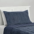 thumbnail image 2 of Mainstays Solid Textured Corduroy Quilted Pillow Sham, Navy Blue, King, 1 Pack, All Ages, 2 of 5
