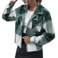 thumbnail image 3 of Vedolay Womens Jackets Button Open Front Cardigan Soft Cable Blazer Jacket Outwear Green,M, 3 of 5